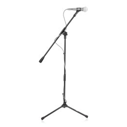 Compact Fixed Boom Mic Stand with Tripod Base
