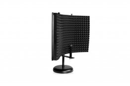Frameworks Portable Desktop 12 x 16” Microphone Isolation Shield with Round Base Stand